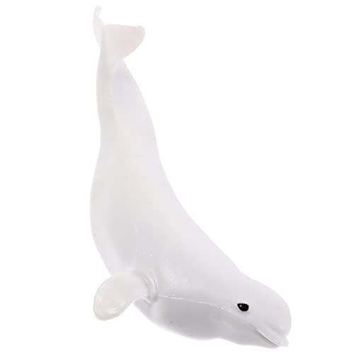 WOONEKY Beluga-Modellspielzeug Wal-Skulptur Wal Figur Badespielzeug lebensechtes Walmodell Kinderzimmer Dekoration Marine Tier Dekoration realistische Walmodelle Tierfiguren Plastik Weiß von WOONEKY