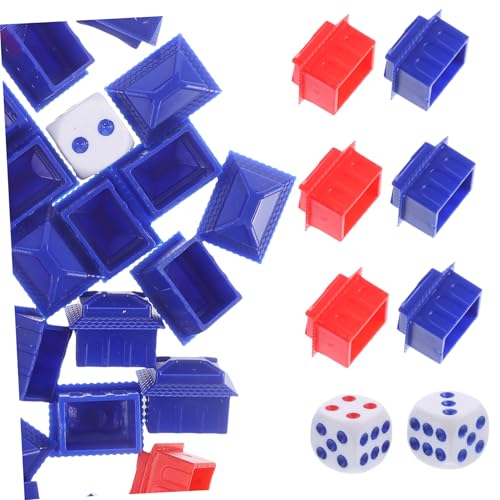 WOONEKY Brettspiel Ersatzspielsteine Miniatur Häuser Farbenfroh Langlebig Kinderfreundlich für Gesellschaftsspiele Familien Spielsteine Zubehör für Strategie Strategiespiele von WOONEKY