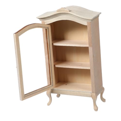 WOONEKY Bücherregal für Puppenhäuser Holzschrank mit Geschwungenem Design Dekoratives für Vielseitiges Mini Möbel für Puppenhaus Zubehör Robust WOONEKY Bücherregal für Puppenhäuser Holzschrank mit Geschwungenem Design Dekoratives für Vielseitiges Mini Möbel für Puppenhaus Zubehör Robust von WOONEKY