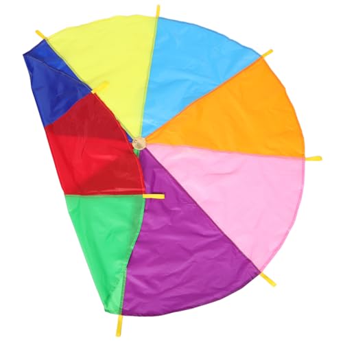 WOONEKY Bunter Spiel Fallschirm für Kooperatives Teamspiel Vielseitig für Geburtstagsfeiern und Outdoor Aktivitäten Fördert Kommunikation und Bewegung von WOONEKY