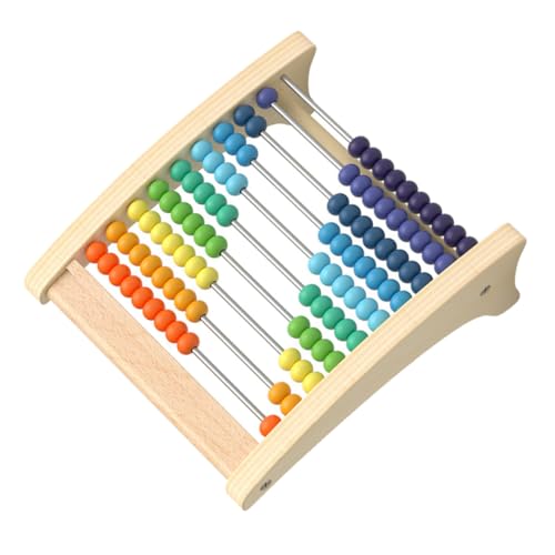 WOONEKY Buntes Holz rechenrahmen Tragbarer Montessori Abakus für Fördert Feinmotorik Hand Auge koordination und Mathematisches Verständnis Lernspielzeug für Jungen und Mädchen Ab Jahren von WOONEKY