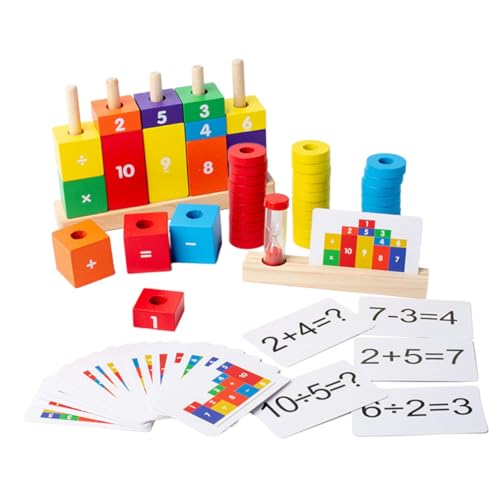 WOONEKY Buntes Holzspielzeug Zahlenrechnen mit Zahlen und Rechenzeichen Sicheres Langlebiges Montessori Lernspielzeug für Vorschulkinder zur Spielerischen der Mathematikfähigkeiten WOONEKY Buntes Holzspielzeug Zahlenrechnen mit Zahlen und Rechenzeichen Sicheres Langlebiges Montessori Lernspielzeug für Vorschulkinder zur Spielerischen der Mathematikfähigkeiten von WOONEKY