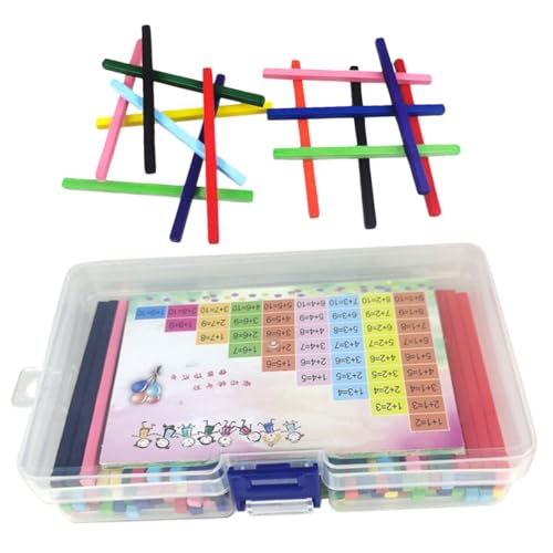 WOONEKY Buntes Pädagogisches Rechenstäbchen Farben mit Aufbewahrungsbox und Lernkarte Kinderfreundlich Glatt Fördert Zählen Arithmetik und Visuelle Entwicklung für Kindergarten und WOONEKY Buntes Pädagogisches Rechenstäbchen Farben mit Aufbewahrungsbox und Lernkarte Kinderfreundlich Glatt Fördert Zählen Arithmetik und Visuelle Entwicklung für Kindergarten und von WOONEKY