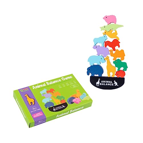 WOONEKY Buntes Tier Balance Stapelbare Bausteine Lernspielzeug Frühpädagogisch von Geduld Konzentration und Sozialkompetenz von WOONEKY