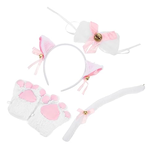 WOONEKY Cosplay Katzenkostüm Teiliges Set mit Katzenohren Haarreif Handschuhen Schleife und Weiches Stoffmaterial Bequem für Halloween Karneval und Mottopartys WOONEKY Cosplay Katzenkostüm Teiliges Set mit Katzenohren Haarreif Handschuhen Schleife und Weiches Stoffmaterial Bequem für Halloween Karneval und Mottopartys von WOONEKY