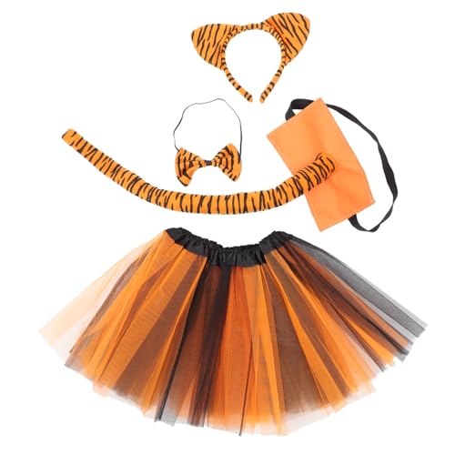 WOONEKY Cosplay Tiger Ohr Haarband Schleife Rock Verstellbar Leicht Langlebiges Material Niedliches Kostüm Zubehör für Karneval Tanz Aufführung Mädchen WOONEKY Cosplay Tiger Ohr Haarband Schleife Rock Verstellbar Leicht Langlebiges Material Niedliches Kostüm Zubehör für Karneval Tanz Aufführung Mädchen von WOONEKY