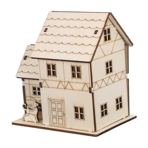 WOONEKY DIY Miniatur Holzhaus Bausatz mit LED Licht Unvollendetes Puzzle aus Robustem Holz Innovatives Pädagogisches Architektenmodell für Erwachsene und Familien Kleine Villa Modellbau WOONEKY DIY Miniatur Holzhaus Bausatz mit LED Licht Unvollendetes Puzzle aus Robustem Holz Innovatives Pädagogisches Architektenmodell für Erwachsene und Familien Kleine Villa Modellbau von WOONEKY
