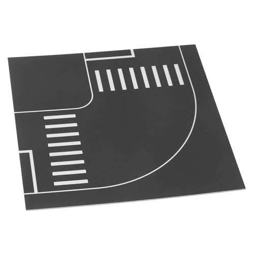 WOONEKY DIY Straßenlayout Modell mit Gebogenen Straßenabschnitten Realistisches Verkehrs Simulationsspielzeug für Familienspiel und Verkehrsregel Lernspiel Vielseitiges Landschafts Deko von WOONEKY