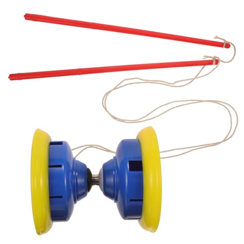 WOONEKY Diabolo mit Dreifachlager Professionelles und Stabiles Chinesisches Diabolo für Erwachsene für Fitness und Jonglierübungen Blau Stäbe Zufälliger Farbe Zufällige Zufällige Farbe von WOONEKY
