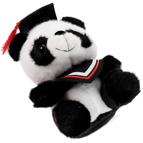 WOONEKY Doktor Panda Puppe Panda Stofftier Dekorationen Für Die Abschlussfeier Ausgestopfter Panda Grad-bären Panda-Puppe Abschlussgeschenk Stofftier Grad Bär Druckbar Rot Abschluss Saison von WOONEKY