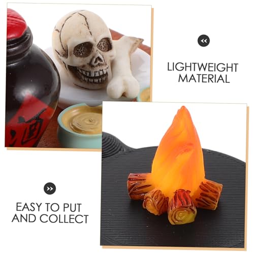 WOONEKY Dorfparty Kleine Landschaft Skeletthaus Taschenfiguren Kopfdekor Kleine Halloween Figur Dekorationen Winzige Figuren Miniatur Bastelornamente Gartenminiaturen Mini von WOONEKY