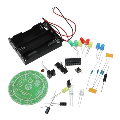 WOONEKY Elektronisches DIY Bausatz mit LED Lampen Präzise Chipsteuerung Lötübung für Elektrokreis Experimente Vielseitig für Spiele Batteriebox von WOONEKY