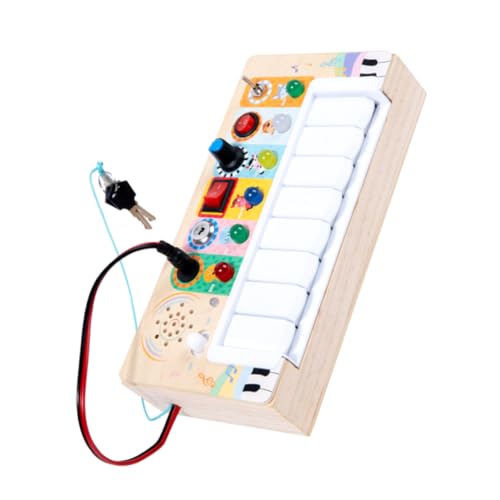 WOONEKY Elektronisches Holzspielzeug für LED Licht Interaktives Lernspielzeug Hand Auge Koordination und Vorstellungskraft Robustes Elektrisches für Junge Mädchen und Kleinkinder von WOONEKY