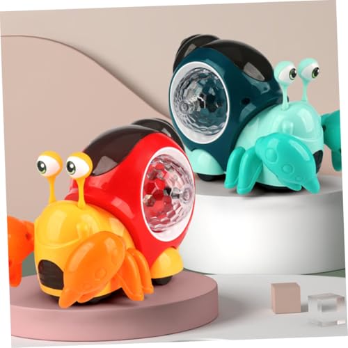 WOONEKY Elektronisches Krabbelspielzeug für Kleinkinder mit Musik und LED lichtern Sensorisch Aktiv Sicherer Weiche Silikonaugen Automatische Schalendrehung Förderndes Lernspielzeug für von WOONEKY