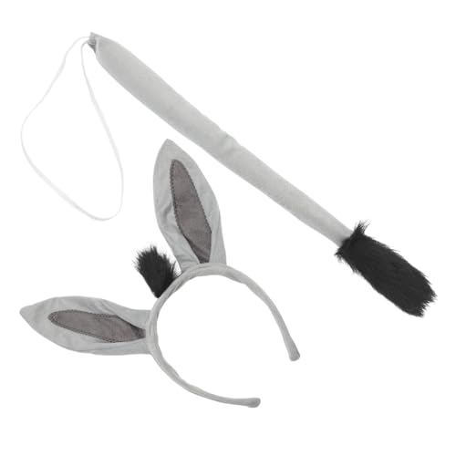 WOONEKY Esel Kostüm mit Ohren Haarreif und Leichtes Kunststoff und Stoffmaterial Stabile Form Party und Karnevalszubehör für Damen Lustiges Cosplay Tier Accessoire von WOONEKY