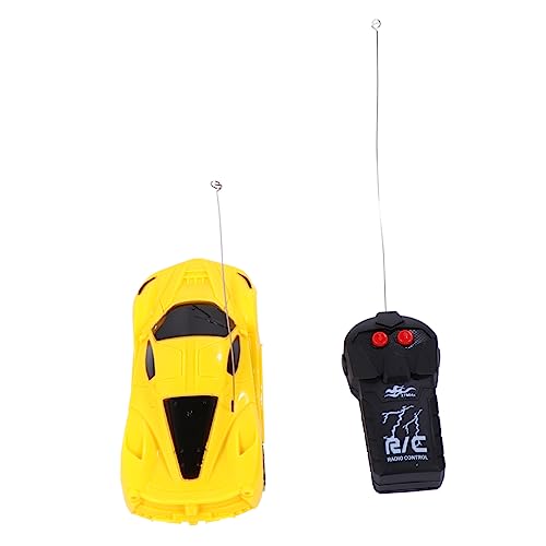WOONEKY Ferngesteuertes Rennwagen Auto Modell für Jungen Mädchen Gelb Elektrisches Auto mit Gummireifen Geeignet für Drinnen und Draußen zu Weihnachten und Geburtstag von WOONEKY