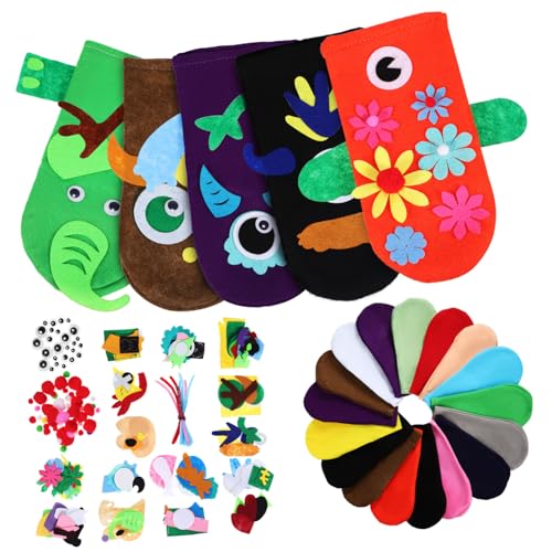 WOONEKY Filz Handpuppen Bastelset DIY Nähset für Kreatives Storytelling Robust Filzmaterial Einfach zu Benutzen für Fantasievolles Puppenspiel von WOONEKY