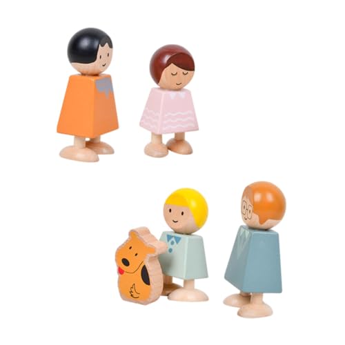 WOONEKY Fröhliches Holzspielzeug für Frühe Bildung Familienbeziehungs-lernspielzeug Handlich Fördert Intelligenz Hand-Auge-koordination Kreative Entwicklung von WOONEKY
