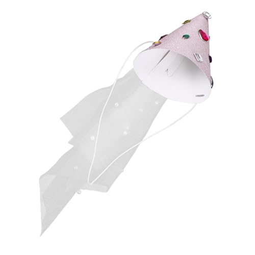 WOONEKY Geburtstagshut Prinzessin mit Mesh und Strasssteinen Leichter Festhut für Kindergeburtstag Dekorativer Kegelhut als Süßes Fotoaccessoire Robustes Papier Rosa WOONEKY Geburtstagshut Prinzessin mit Mesh und Strasssteinen Leichter Festhut für Kindergeburtstag Dekorativer Kegelhut als Süßes Fotoaccessoire Robustes Papier Rosa von WOONEKY