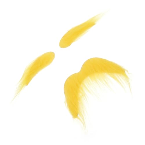 WOONEKY Gelbe Selbstklebende Fake Augenbrauen und Bart für Halloween Kostümzubehör Realistisches Gesichtshaar für Maskerade Cosplay und Partys von WOONEKY