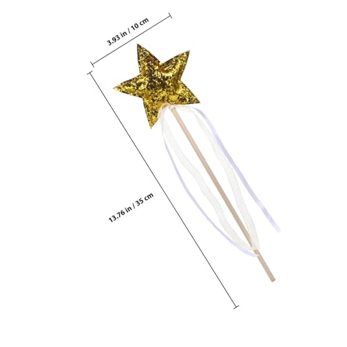 WOONEKY Goldener Stern Zauberstab mit Band Dekorativer Feenstab für Bühne Party und Kostüm Leichte Feenstäbe für Mädchen Vielseitiger Fairy Stick für Geburtstags Halloween feiern WOONEKY Goldener Stern Zauberstab mit Band Dekorativer Feenstab für Bühne Party und Kostüm Leichte Feenstäbe für Mädchen Vielseitiger Fairy Stick für Geburtstags Halloween feiern von WOONEKY