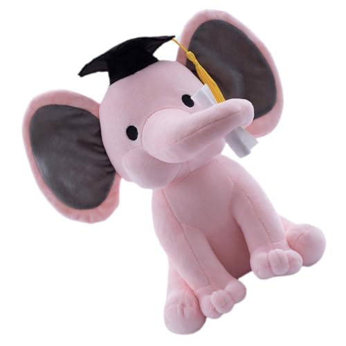 WOONEKY Graduation Elephant Plüschspielzeug mit Doktorhut Niedlicher Abschluss Elefant als für Studenten Dekoratives Souvenir für Abschlussfeier Rosa Farbton WOONEKY Graduation Elephant Plüschspielzeug mit Doktorhut Niedlicher Abschluss Elefant als für Studenten Dekoratives Souvenir für Abschlussfeier Rosa Farbton von WOONEKY