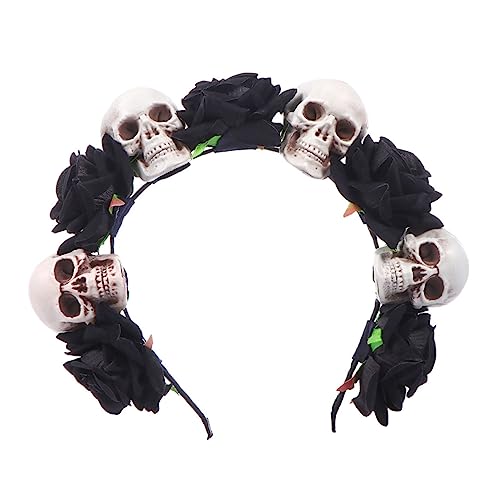 WOONEKY Halloween Haarreif mit Schwarzem Rosen Design und Gruseligen Totenköpfen Leichtes Bequemes Haarband für Party und Kostümzubehör Sichere und Langlebige Haaraccessoires WOONEKY Halloween Haarreif mit Schwarzem Rosen Design und Gruseligen Totenköpfen Leichtes Bequemes Haarband für Party und Kostümzubehör Sichere und Langlebige Haaraccessoires von WOONEKY