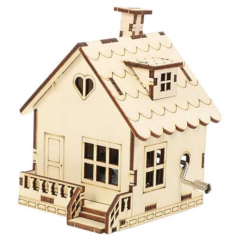 WOONEKY Handkurbel Holz Musikbox Design für Tragbares Musikinstrument DIY Spieluhr Dekoratives für Lehrkräfte und Freunde Melodischer Langlebig und Platzsparend von WOONEKY