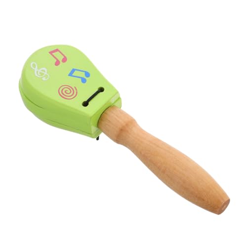 WOONEKY Holz Castagnetten mit Langem Griff Ergonomisch Sicher Glatt Poliert Musikinstrument für Frühe Musikalische Hand Auge Koordination Langlebiges Holzspielzeug für Jungen und Mädchen von WOONEKY