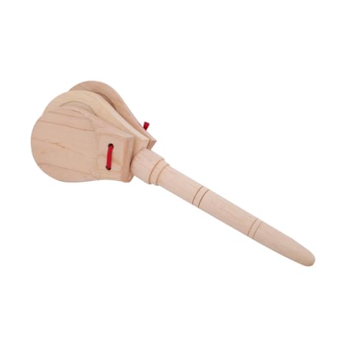 WOONEKY Holz Castanets für Musikinstrument Kreativität und Hörvermögen Einfach Hochwertigem Birkenholz für Vorschulkinder und Musikalische Früherziehung von WOONEKY