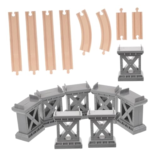 WOONEKY Holz Eisenbahn Brücken mit Gleisstützen und Aufsteigenden Bogenstrecken Zugspielzeug Zubehör für Kreatives Realistisches Spiel und Erweiterung Bestehender Eisenbahnsets WOONEKY Holz Eisenbahn Brücken mit Gleisstützen und Aufsteigenden Bogenstrecken Zugspielzeug Zubehör für Kreatives Realistisches Spiel und Erweiterung Bestehender Eisenbahnsets von WOONEKY