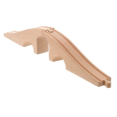 WOONEKY Holz Eisenbahn Erweiterungsset mit Modularen Schienen und Dreilochiger Brücke Handgefertigt Langlebig und Glatte Oberfläche für Familien und Interaktives WOONEKY Holz Eisenbahn Erweiterungsset mit Modularen Schienen und Dreilochiger Brücke Handgefertigt Langlebig und Glatte Oberfläche für Familien und Interaktives von WOONEKY