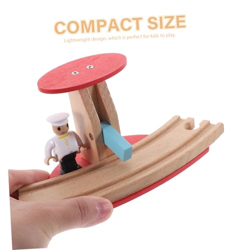 WOONEKY Holz Eisenbahn Zubehör Realistische Straßensperre für Robustes Bahnschienen Zubehör mit Miniaturfiguren Geeignet für Spielzimmer und Garten Langlebig und Sicher von WOONEKY