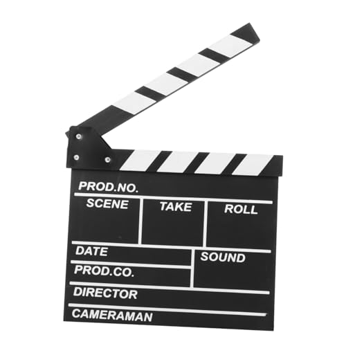 WOONEKY Holz Filmklappe Schwarz Nachhaltiges Filmklappe Requisit für Fotografie und Kreativeinsatz Vielseitiges Filmzubehör für Szene und von WOONEKY