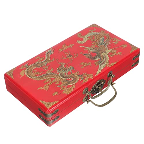 WOONEKY Holz Mahjong Aufbewahrungsbox mit Deckel Retro Stil Langlebiger Natürlicher Holzbehälter für Mahjong und Haushaltsgegenstände Praktische Geschenkverpackung WOONEKY Holz Mahjong Aufbewahrungsbox mit Deckel Retro Stil Langlebiger Natürlicher Holzbehälter für Mahjong und Haushaltsgegenstände Praktische Geschenkverpackung von WOONEKY