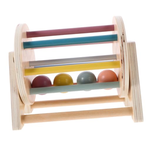 WOONEKY Holz Montessori Kognitive Textiltrommel für Robustes zur Hand Auge Koordination für Babypartys und Geburtstage Tragbar für Aktivitäten mit Eltern von WOONEKY
