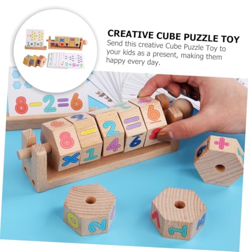 WOONEKY Holz Puzzlewürfel Lernspielzeug Zahlenwürfel Kognitives Farbenfrohes Lernspiel für Ab Jahren Sicherer Glatter Holzblock Fördert Denkvermögen und Feinmotorik Geschenkidee von WOONEKY