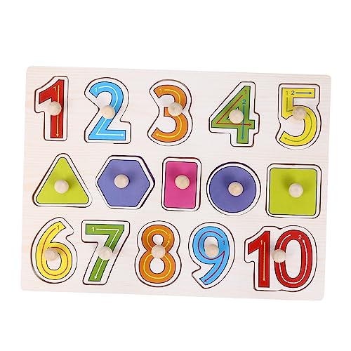 WOONEKY Holz Steckpuzzle für Teiliges Montessori Lernspielzeug Große Teile Pädagogisches Zahlenpuzzle Kreatives Holzspielzeug für Kleinkinder und Junge Mädchen Geschenkidee von WOONEKY