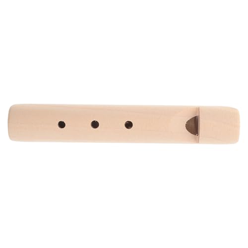 WOONEKY Holzflöte für Dreiloch Pfeife Unbemalt DIY Musikinstrument für Kreative Aktivitäten Fördert Musikerziehung und Kognitive Entwicklung Sicher und Leicht zu Handhaben von WOONEKY