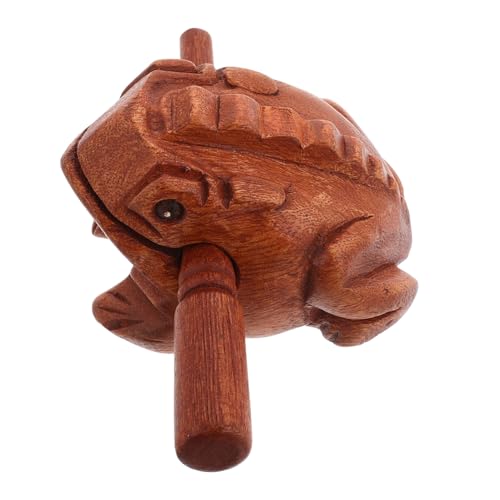 WOONEKY Holzfrosch Guiro Raspel Handgefertigtes Musikinstrument aus Holz Kreatives Klangspielzeug mit Einzigartigem Design für Dekoration und Interaktion von WOONEKY