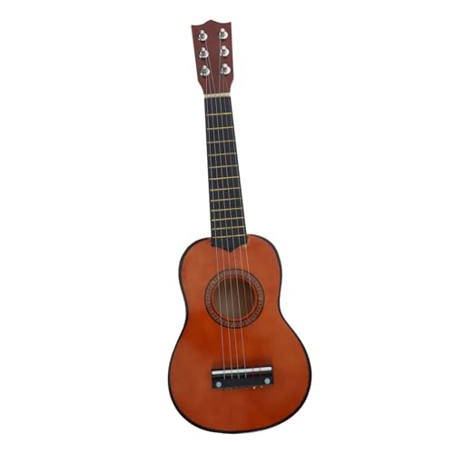 WOONEKY Holzgitarre Musikinstrument Lernspielzeug für Anfänger Musikförderung Kreatives für Jungen und Mädchen in Kaffeefarbe von WOONEKY
