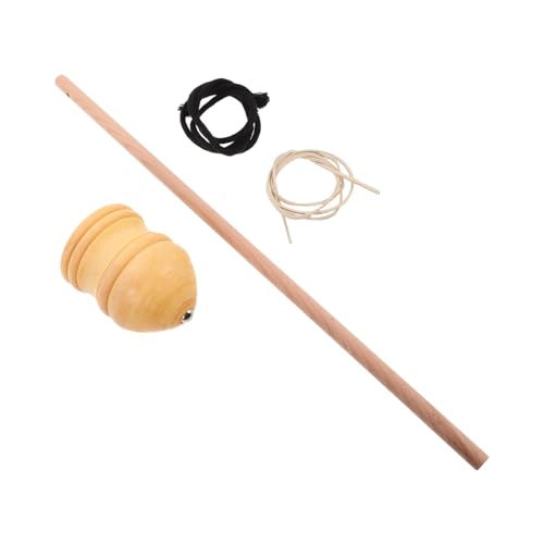 WOONEKY Holzkreisel für Großer DIY Spinning Top für Hand Augen Koordination Interaktive Spiele für Familie und Outdoor Aktivitäten Peitschenstange und Ersatzschnur von WOONEKY