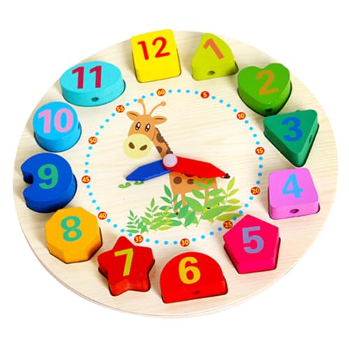 WOONEKY Holzperlen Uhr für Kleinkinder Lernspielzeug mit Zahlen und Formen Intellektuelle Entwicklung zu Fördern aus Hochwertigem Holz Sicher und WOONEKY Holzperlen Uhr für Kleinkinder Lernspielzeug mit Zahlen und Formen Intellektuelle Entwicklung zu Fördern aus Hochwertigem Holz Sicher und von WOONEKY