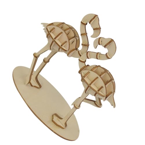 WOONEKY Holzpuzzle Flamingo Holzspielzeug DIY Bastelset Handgefertigtes Lernspielzeug Feinmotorik und Koordination für Jungen und Mädchen von WOONEKY