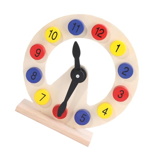WOONEKY Holzspieluhr Lernuhr Holzsortieruhr Multifunktionale Zahlenform Lernspielzeug Pädagogisches für Kleinkinder Jungen Mädchen von WOONEKY