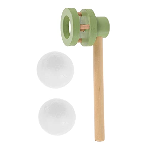 WOONEKY Holzspielzeug Blasball Schwebende Balancierte Spielzeuge Motorische Interaktives Blasballspiel für Drinnen und Draußen Grün von WOONEKY