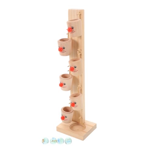 WOONEKY Holzspielzeug Murmelbahn mit Kleinen Bechern Lustiges Kugelrutschspiel für Fördert Hand Auge Koordination und Konzentration Tragbar Pädagogisch Clown Design WOONEKY Holzspielzeug Murmelbahn mit Kleinen Bechern Lustiges Kugelrutschspiel für Fördert Hand Auge Koordination und Konzentration Tragbar Pädagogisch Clown Design von WOONEKY