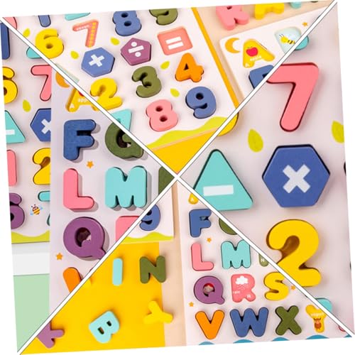 WOONEKY Holzspielzeug Zahlenpuzzle Bunte Lernspielzeug Hand Auge koordination Motorikspielzeug Ab Jahre Frühkindliche Robust und Sicher aus Hochwertigem von WOONEKY