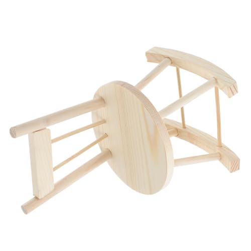 WOONEKY Holzstuhl Puppenhaus Möbel Miniatur Stuhl DIY Holzspielzeug für Puppenhaus Dekoration Realistisches Design Lernspielzeug für Feinmotorik und Schulprojekte von WOONEKY