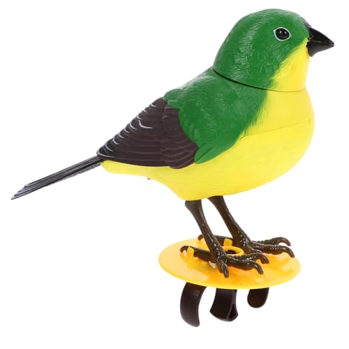 WOONEKY Interaktives Vogelspielzeug Elektronische Figur Sprachaktiviertes für Robuste Plastikvogel Dekoration Fördert und Geräuschwahrnehmung für Vogelkäfige und Zufällige Zufällige Farbe von WOONEKY